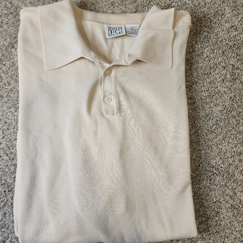 Mens Cream Polo Shirt 2XLT TALL